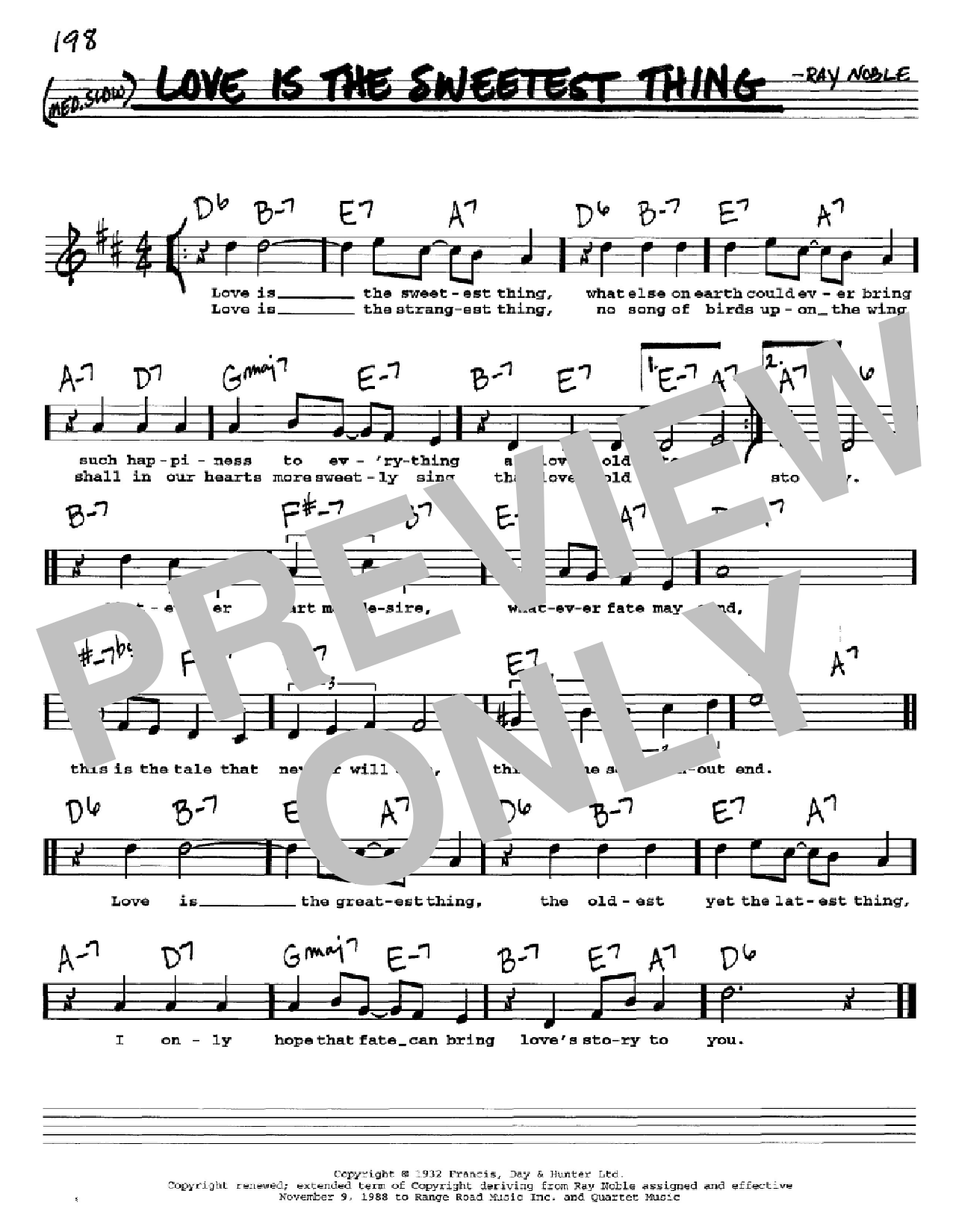 Ray Noble Love Is The Sweetest Thing sheet music notes and chords. Download Printable PDF.