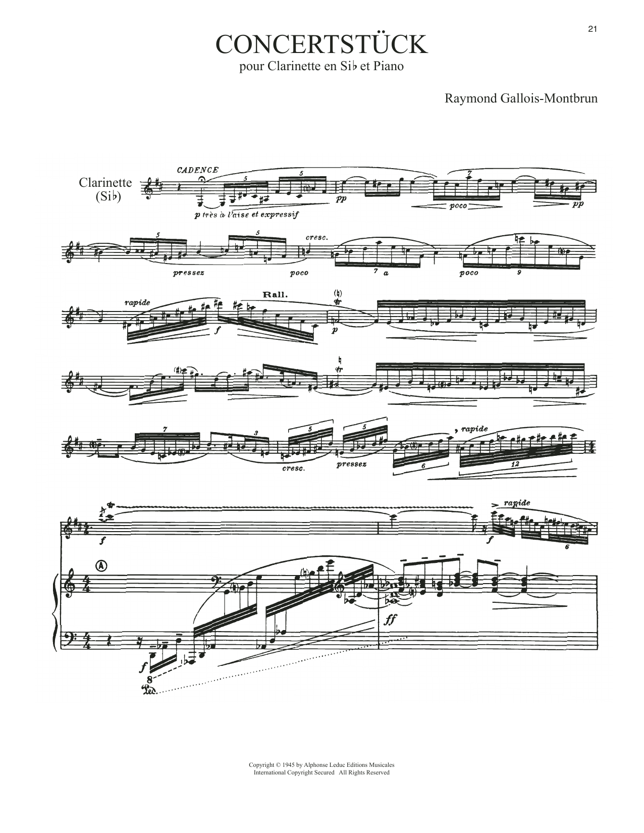 Raymond Gallois-Montbrun Concertstuck sheet music notes and chords. Download Printable PDF.