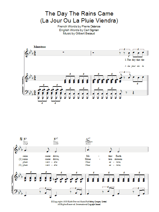 Learn to play Raymond Le Fevre The Day The Rains Came sheet music for Piano, Vocal & Guitar Chords in minutes. Price: 7.8900$ Raymond Le Fevre The Day The Rains Came sheet music notes and chords arranged for Piano, Vocal & Guitar Chords