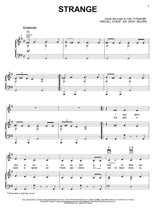 Learn to play Reba McEntire Strange sheet music for Piano, Vocal & Guitar Chords (Right-Hand Melody) in minutes. Price: 7.8900$ Reba McEntire Strange sheet music notes and chords arranged for Piano, Vocal & Guitar Chords (Right-Hand Melody)