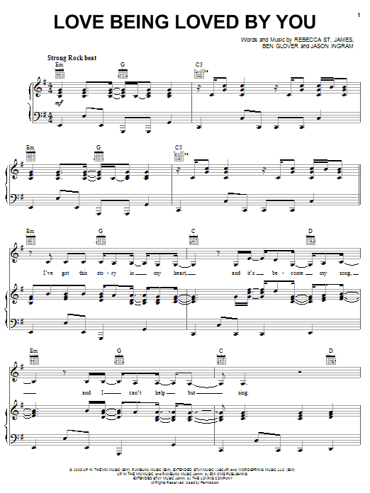 Learn to play Rebecca St. James Love Being Loved By You sheet music for Piano, Vocal & Guitar Chords (Right-Hand Melody) in minutes. Price: 7.8900$ Rebecca St. James Love Being Loved By You sheet music notes and chords arranged for Piano, Vocal & Guitar Chords (Right-Hand Melody)