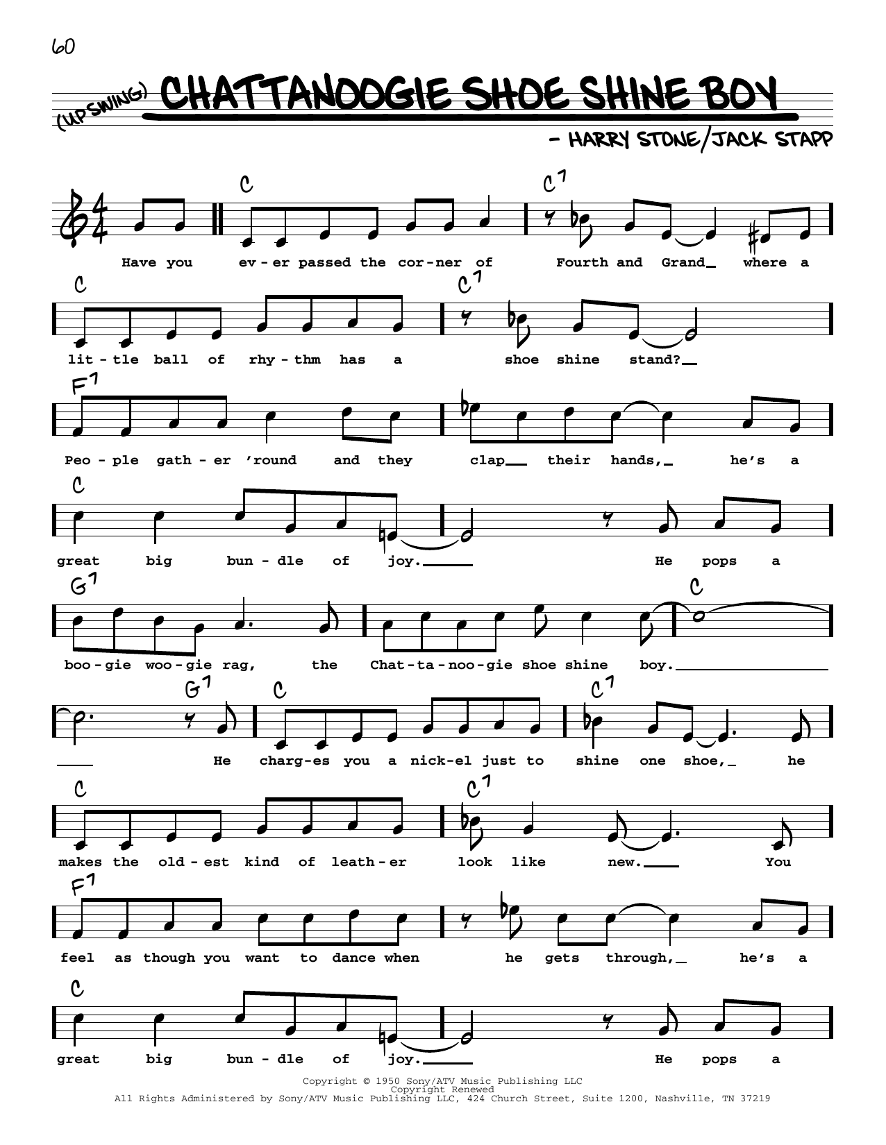 Learn to play Red Foley Chattanoogie Shoe Shine Boy (High Voice) sheet music for Real Book – Melody, Lyrics & Chords in minutes. Price: 5.9900$ Red Foley Chattanoogie Shoe Shine Boy (High Voice) sheet music notes and chords arranged for Real Book – Melody, Lyrics & Chords