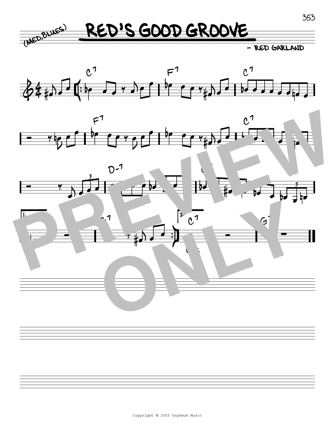 Learn to play Red Garland Red's Good Groove sheet music for Real Book – Melody & Chords in minutes. Price: 5.9900$ Red Garland Red's Good Groove sheet music notes and chords arranged for Real Book – Melody & Chords