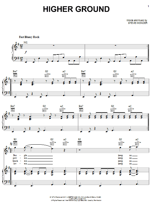 Red Hot Chili Peppers Higher Ground sheet music notes and chords. Download Printable PDF.