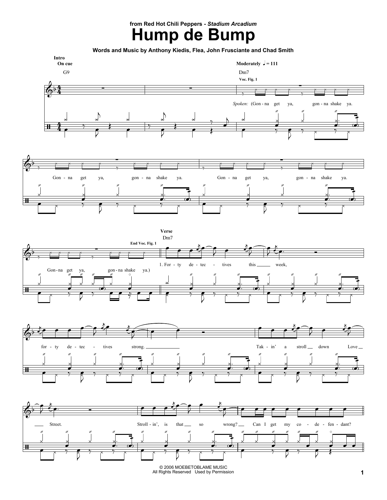 Red Hot Chili Peppers Hump De Bump sheet music notes and chords. Download Printable PDF.