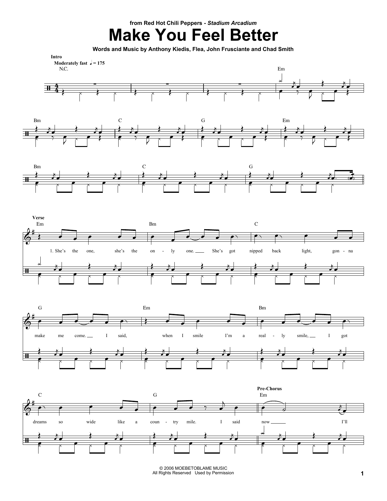 Red Hot Chili Peppers Make You Feel Better sheet music notes and chords. Download Printable PDF.