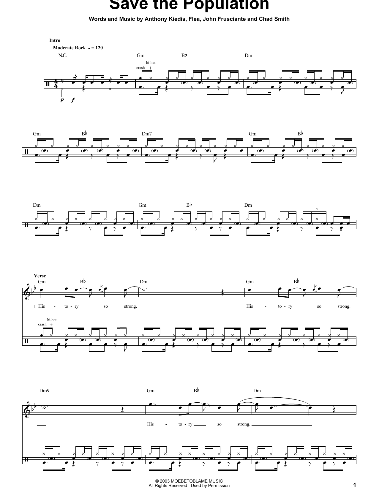 Red Hot Chili Peppers Save The Population sheet music notes and chords. Download Printable PDF.