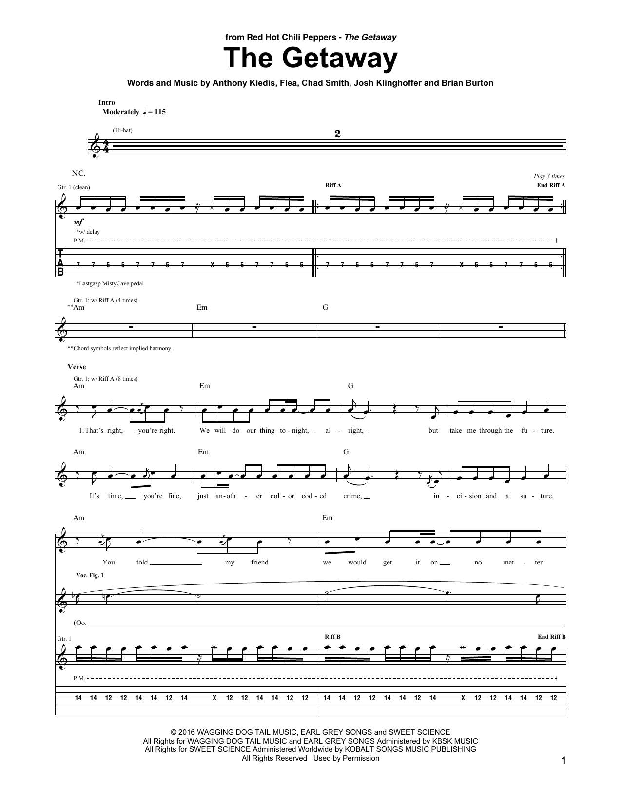 Learn to play Red Hot Chili Peppers The Getaway sheet music for Guitar Tab in minutes. Price: 7.8900$ Red Hot Chili Peppers The Getaway sheet music notes and chords arranged for Guitar Tab