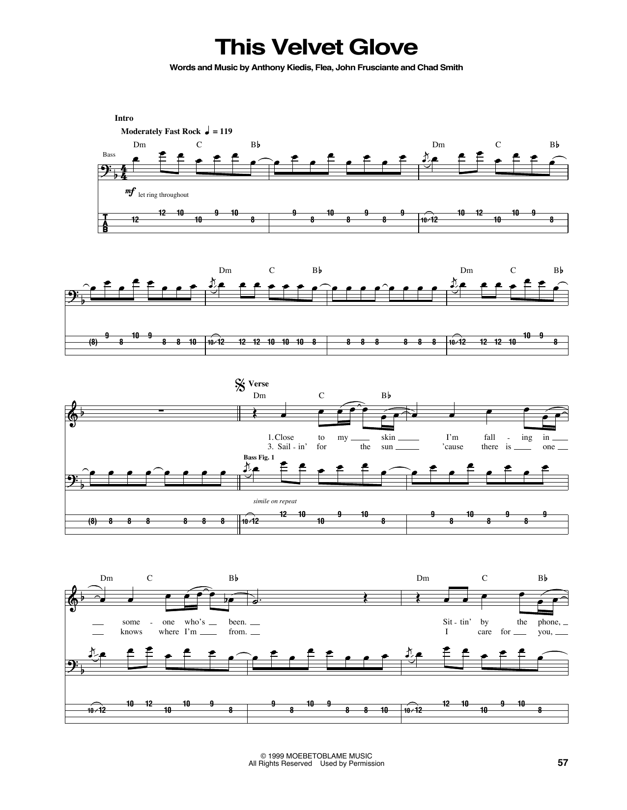 Learn to play Red Hot Chili Peppers This Velvet Glove sheet music for Bass Guitar Tab in minutes. Price: 7.8900$ Red Hot Chili Peppers This Velvet Glove sheet music notes and chords arranged for Bass Guitar Tab