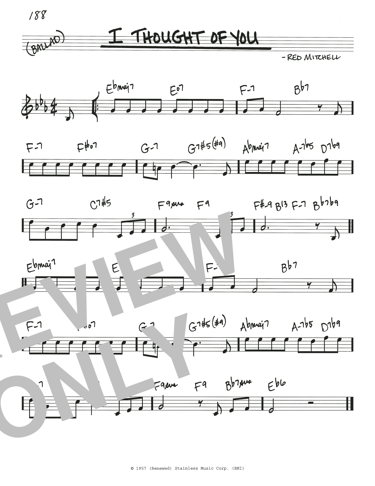 Learn to play Red Mitchell I Thought Of You sheet music for Real Book – Melody & Chords in minutes. Price: 5.9900$ Red Mitchell I Thought Of You sheet music notes and chords arranged for Real Book – Melody & Chords
