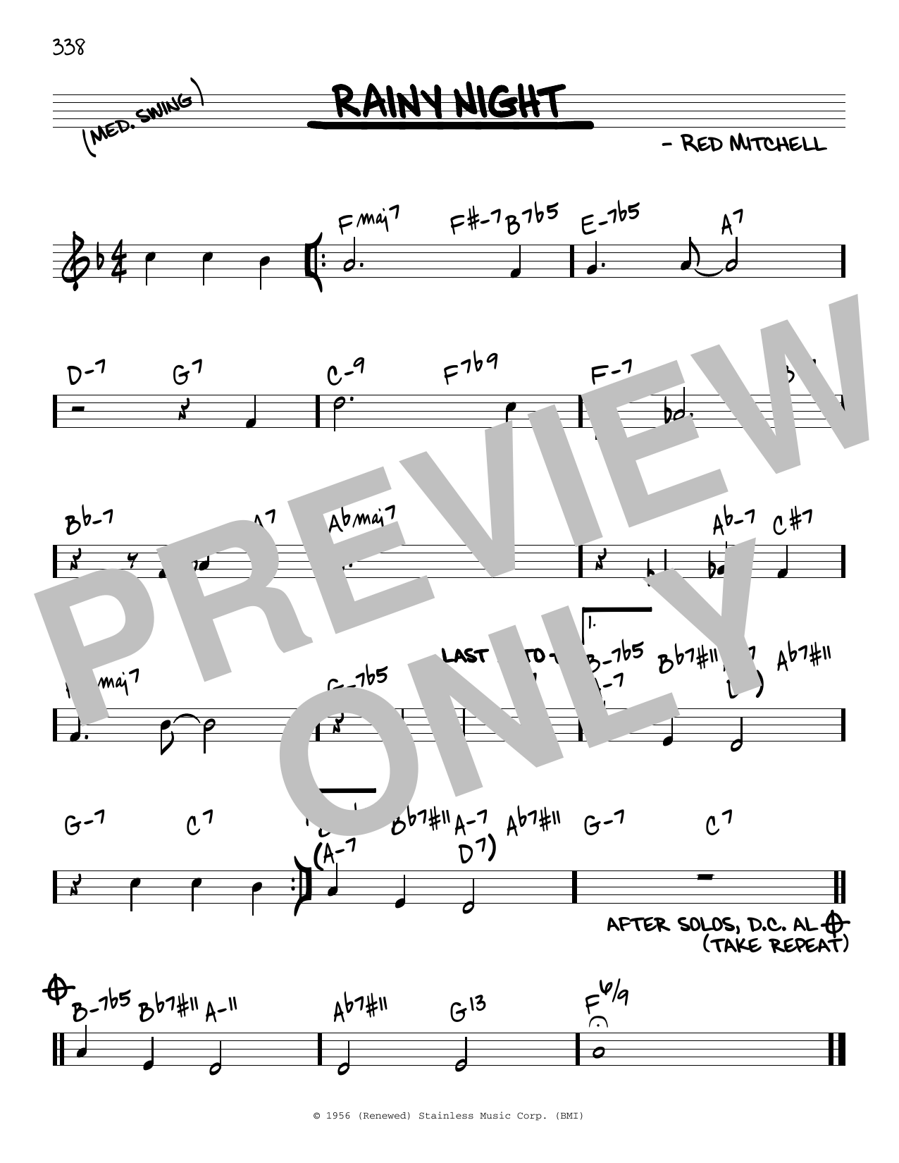 Learn to play Red Mitchell Rainy Night sheet music for Real Book – Melody & Chords in minutes. Price: 5.9900$ Red Mitchell Rainy Night sheet music notes and chords arranged for Real Book – Melody & Chords