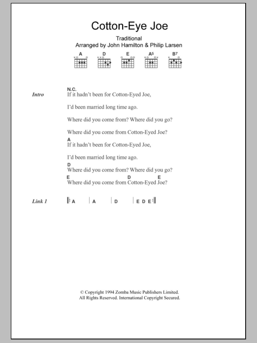 Rednex Cotton-Eye Joe sheet music notes and chords. Download Printable PDF.