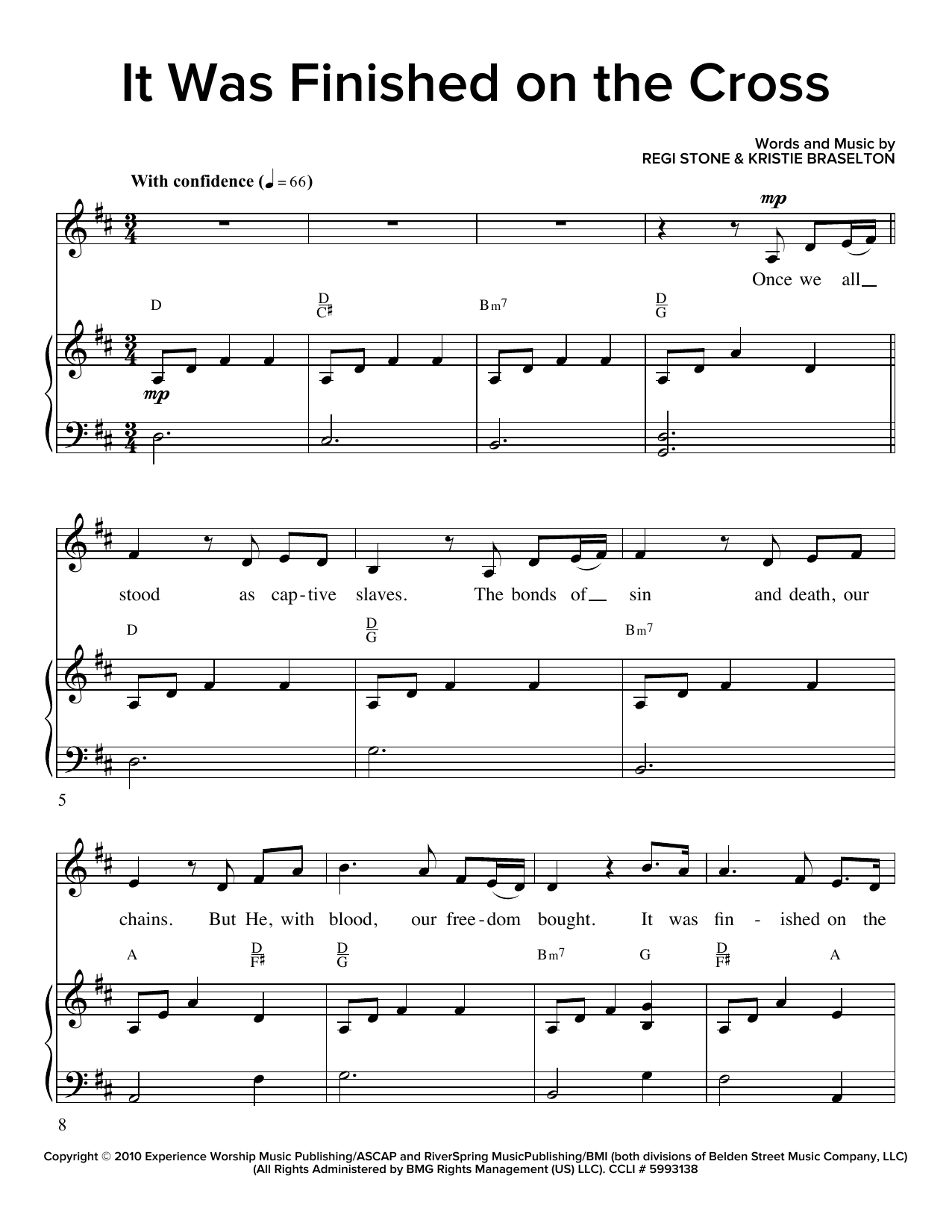 Learn to play Regi Stone It Was Finished On The Cross sheet music for Piano & Vocal in minutes. Price: 7.8900$ Regi Stone It Was Finished On The Cross sheet music notes and chords arranged for Piano & Vocal