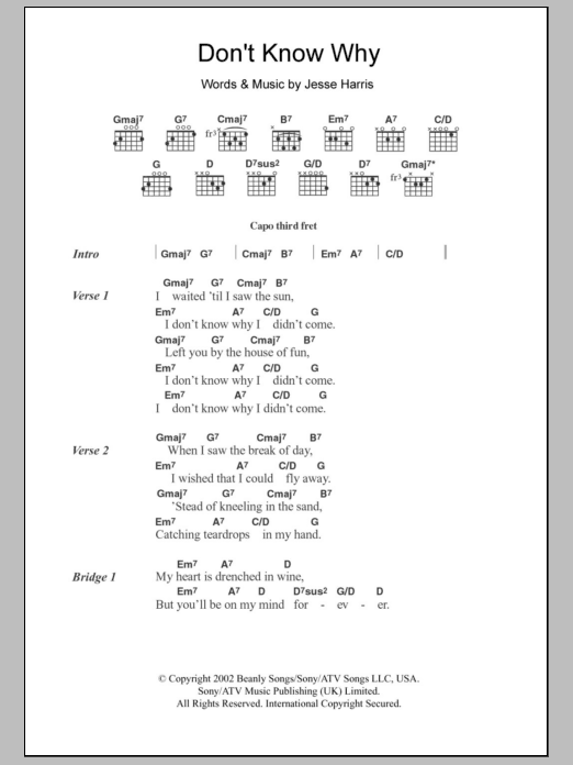 Regina Gilberto Don't Know Why sheet music notes and chords. Download Printable PDF.