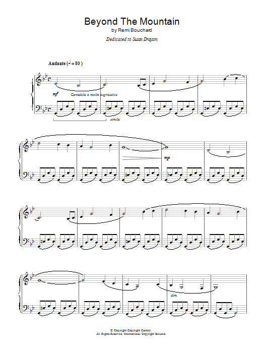 Learn to play Remi Bouchard Beyond The Mountain sheet music for Piano Solo in minutes. Price: 7.8900$ Remi Bouchard Beyond The Mountain sheet music notes and chords arranged for Piano Solo