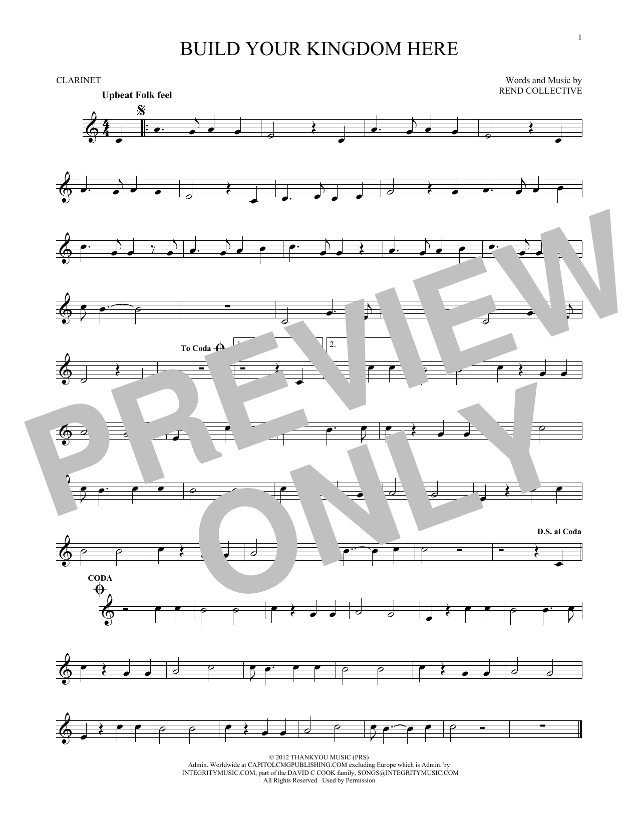 Rend Collective Build Your Kingdom Here sheet music notes and chords. Download Printable PDF.