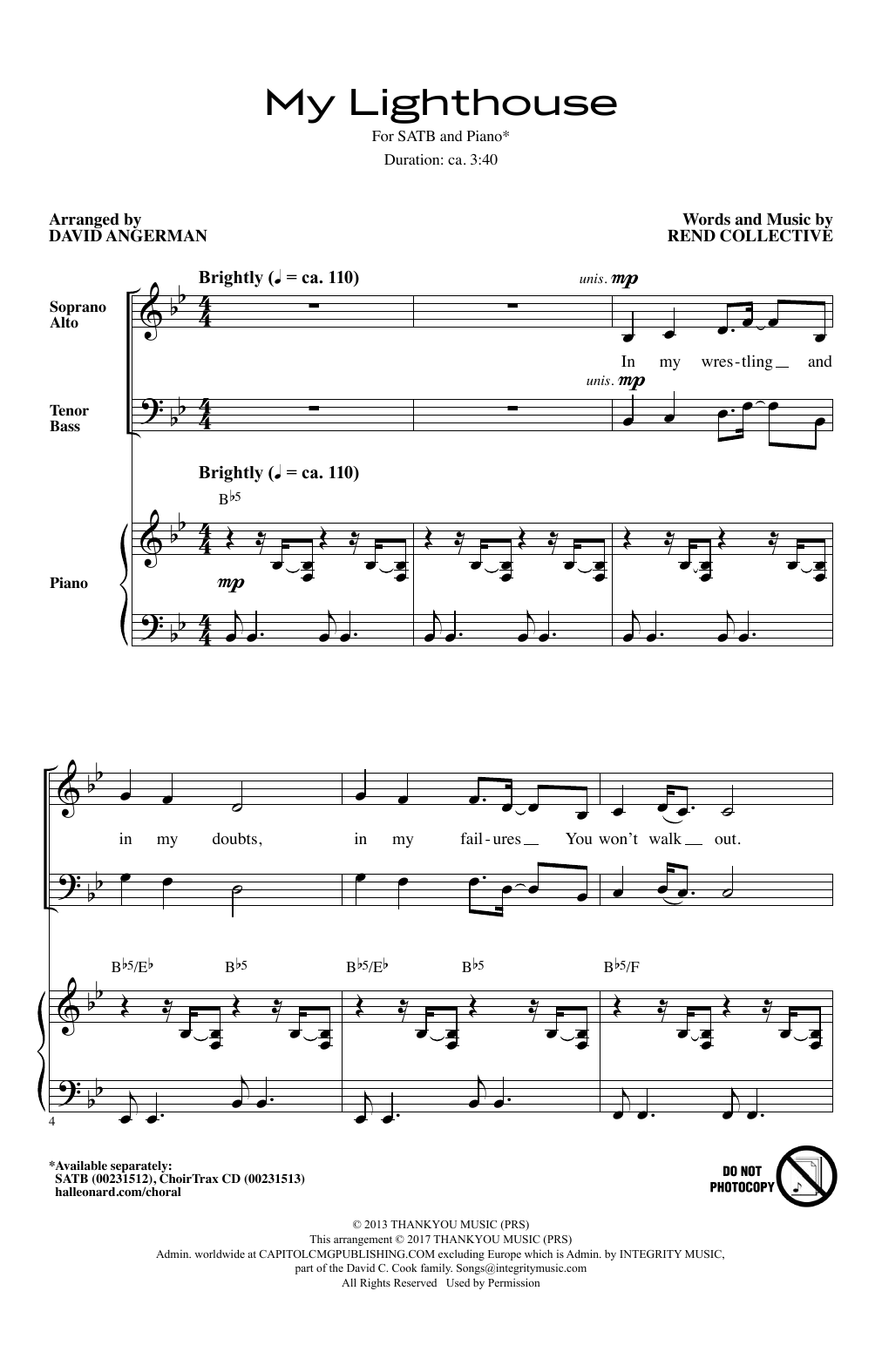 Rend Collective My Lighthouse sheet music notes and chords. Download Printable PDF.