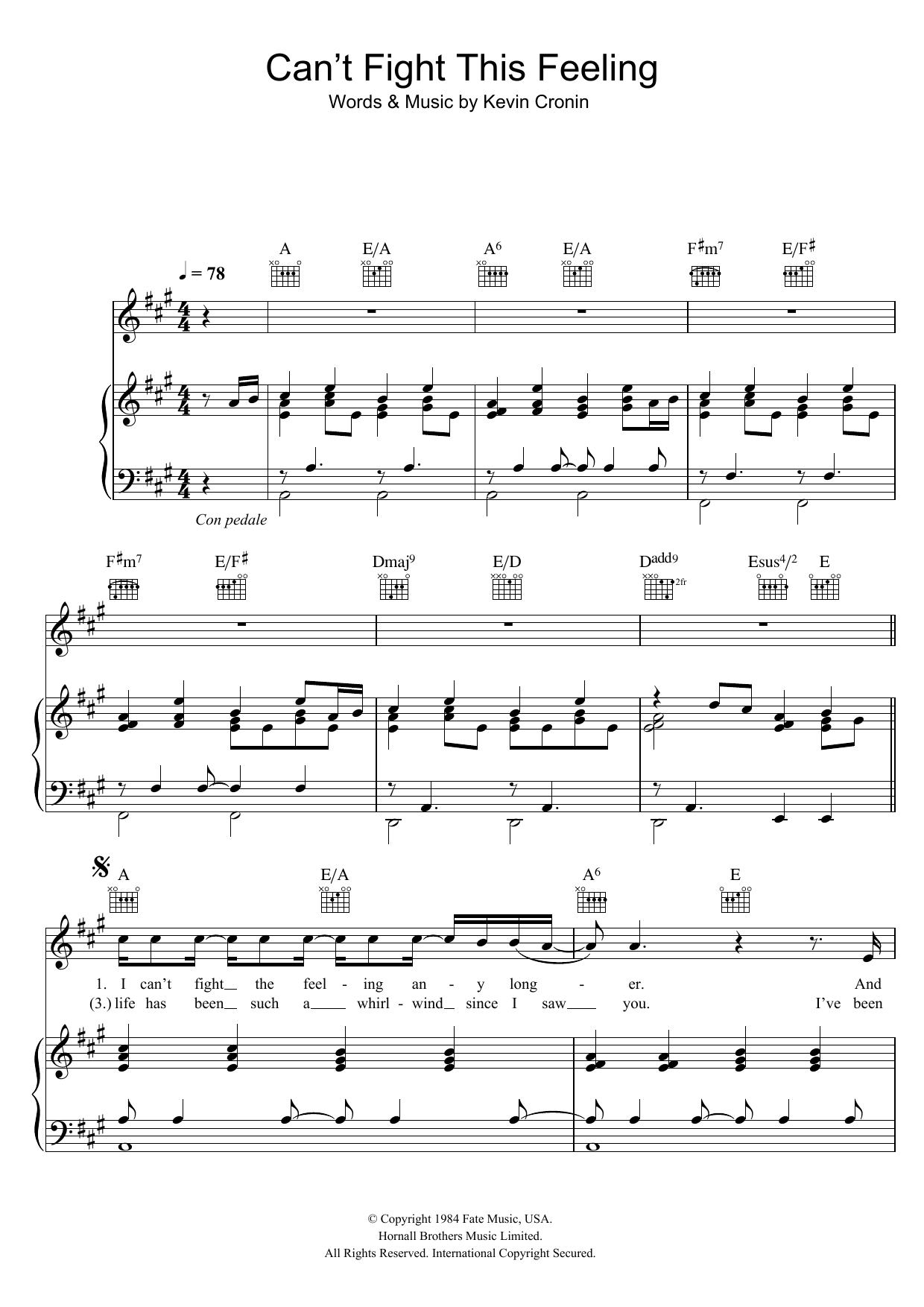 REO Speedwagon Can't Fight This Feeling sheet music notes and chords. Download Printable PDF.