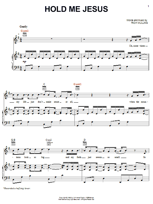 Rich Mullins Hold Me Jesus sheet music notes and chords. Download Printable PDF.