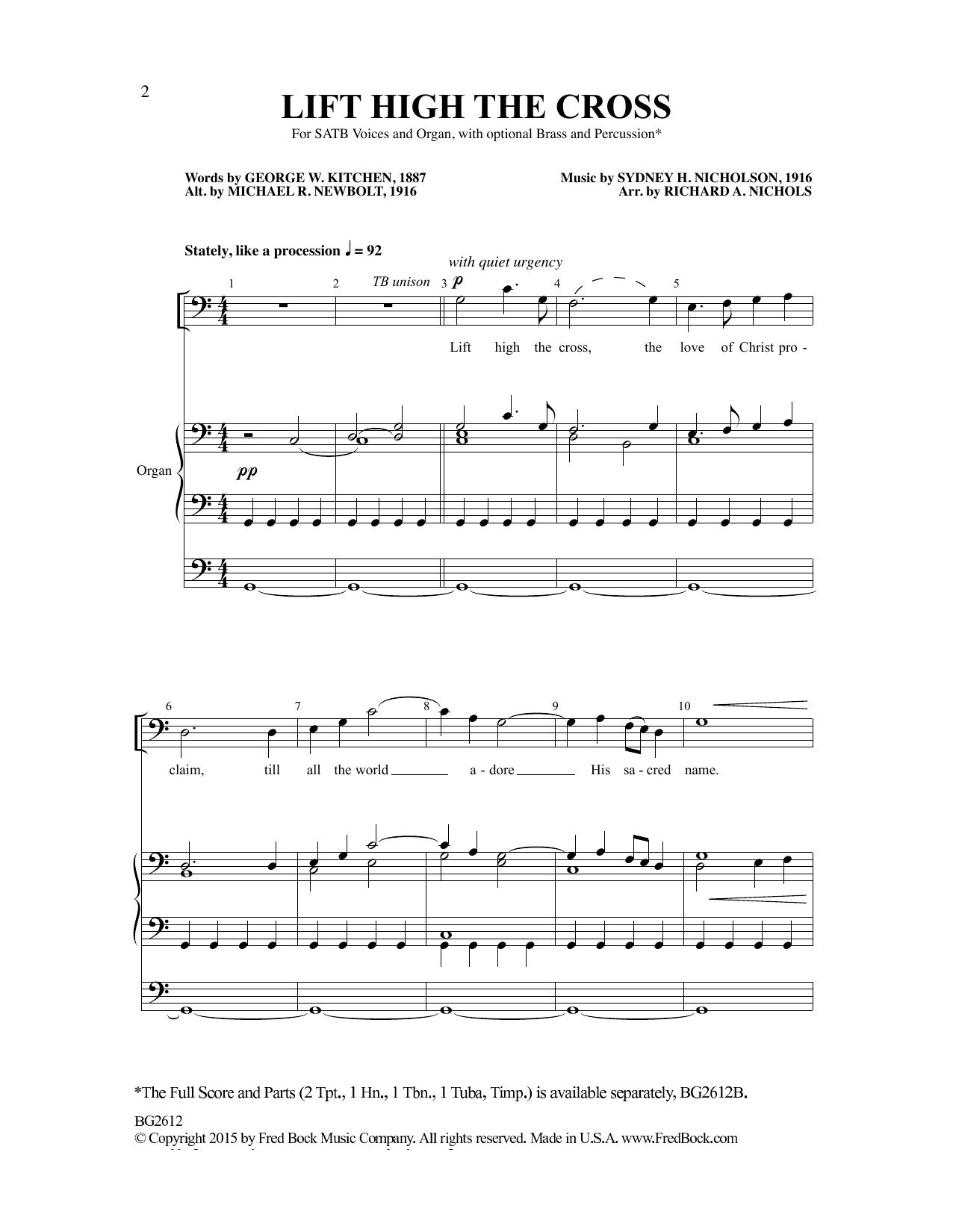 Learn to play Richard A. Nichols Lift High The Cross sheet music for SATB Choir in minutes. Price: 3.9900$ Richard A. Nichols Lift High The Cross sheet music notes and chords arranged for SATB Choir
