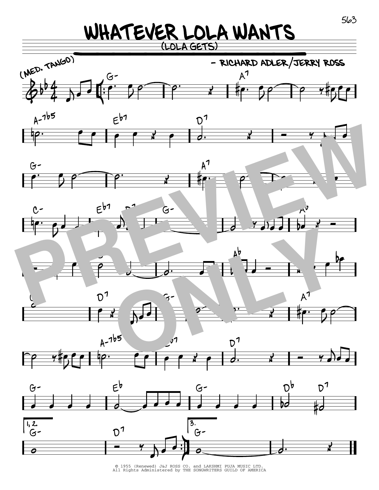 Learn to play Richard Adler and Jerry Ross Whatever Lola Wants (Lola Gets) sheet music for Real Book – Melody & Chords in minutes. Price: 5.9900$ Richard Adler and Jerry Ross Whatever Lola Wants (Lola Gets) sheet music notes and chords arranged for Real Book – Melody & Chords
