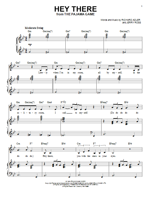 Richard Adler Hey There sheet music notes and chords. Download Printable PDF.