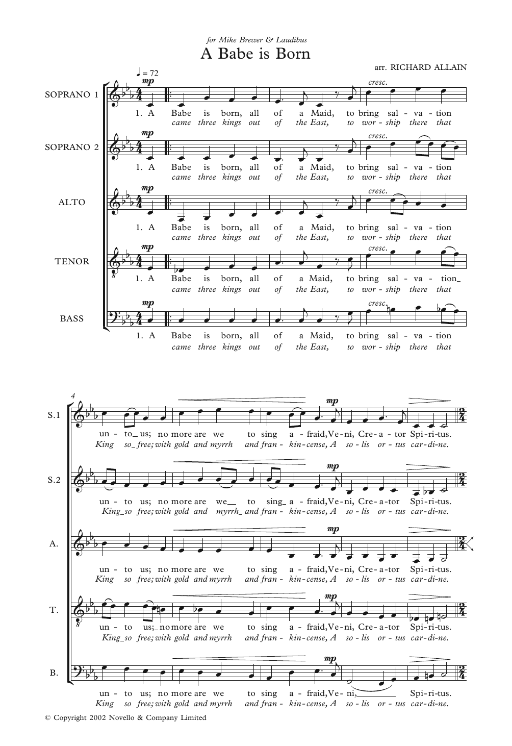 Learn to play Richard Allain A Babe Is Born sheet music for Piano, Vocal & Guitar Chords in minutes. Price: 7.8900$ Richard Allain A Babe Is Born sheet music notes and chords arranged for Piano, Vocal & Guitar Chords