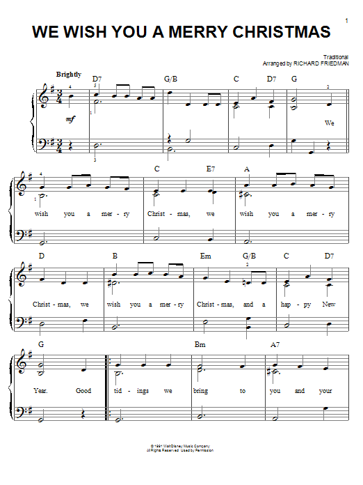 Richard Friedman We Wish You A Merry Christmas sheet music notes and chords. Download Printable PDF.