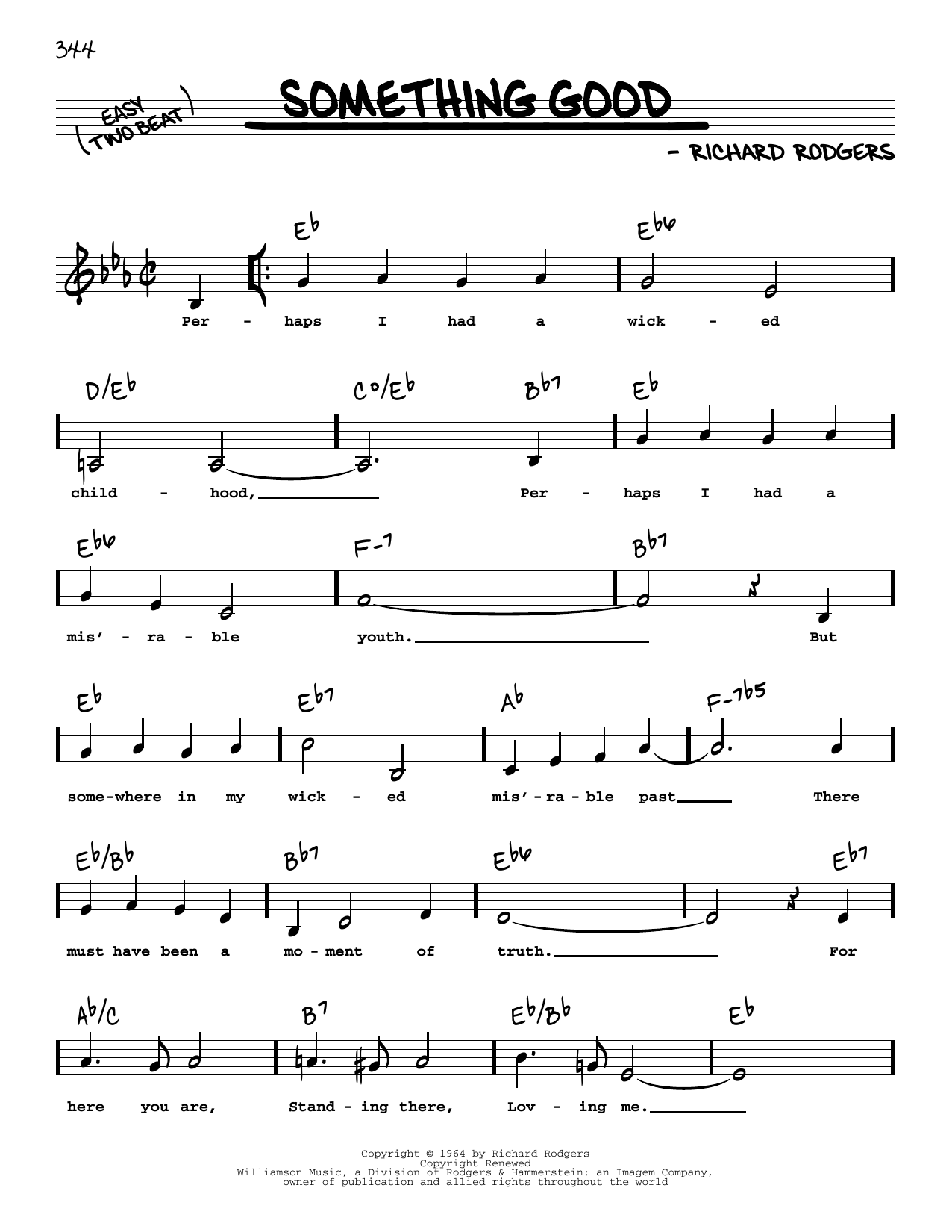 Richard Rodgers Something Good (from The Sound Of Music) (Low Voice) sheet music notes and chords. Download Printable PDF.