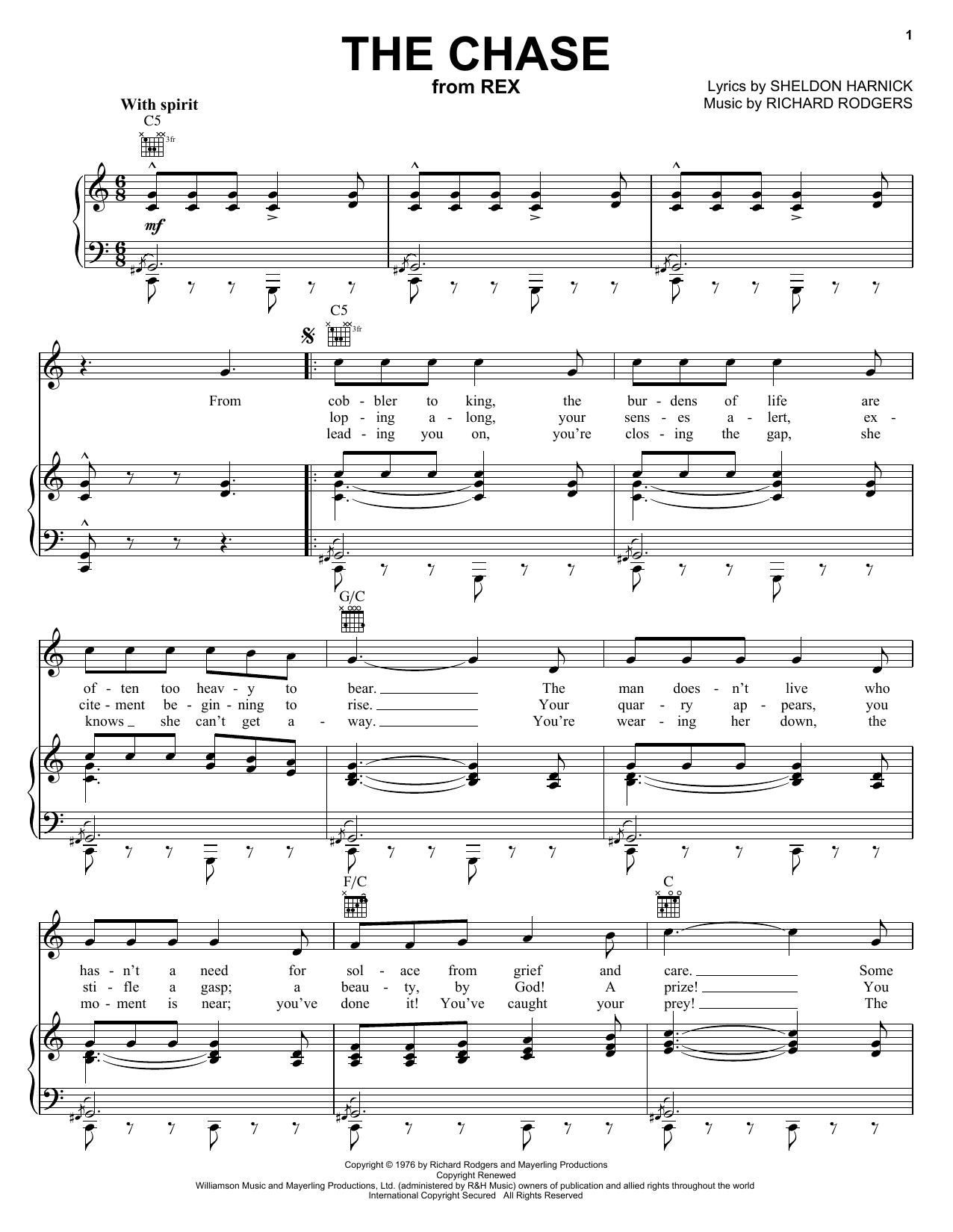 Learn to play Richard Rodgers The Chase sheet music for Piano, Vocal & Guitar Chords (Right-Hand Melody) in minutes. Price: 7.8900$ Richard Rodgers The Chase sheet music notes and chords arranged for Piano, Vocal & Guitar Chords (Right-Hand Melody)