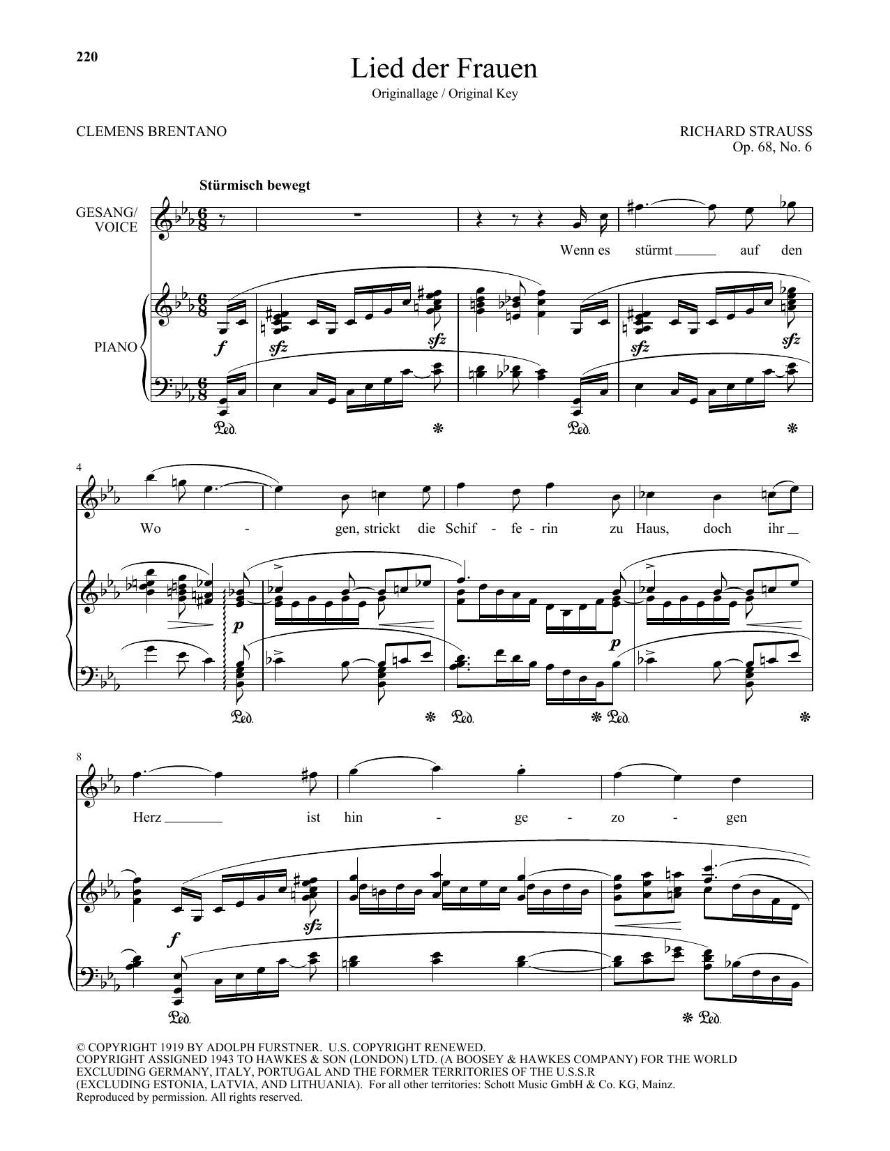 Learn to play Richard Strauss Lied Der Frauen (High Voice) sheet music for Piano & Vocal in minutes. Price: 7.8900$ Richard Strauss Lied Der Frauen (High Voice) sheet music notes and chords arranged for Piano & Vocal