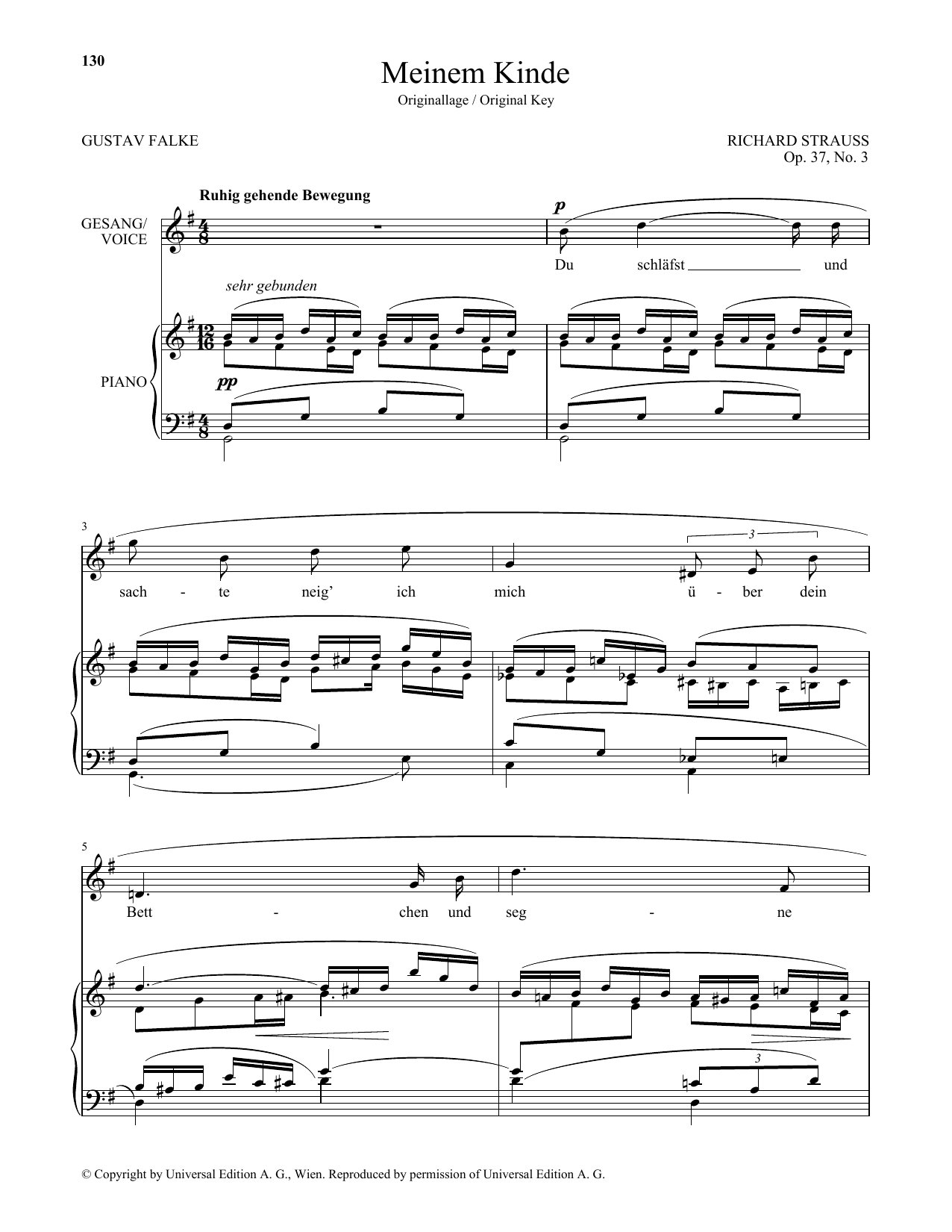 Learn to play Richard Strauss Meinem Kinde (High Voice) sheet music for Piano & Vocal in minutes. Price: 7.8900$ Richard Strauss Meinem Kinde (High Voice) sheet music notes and chords arranged for Piano & Vocal