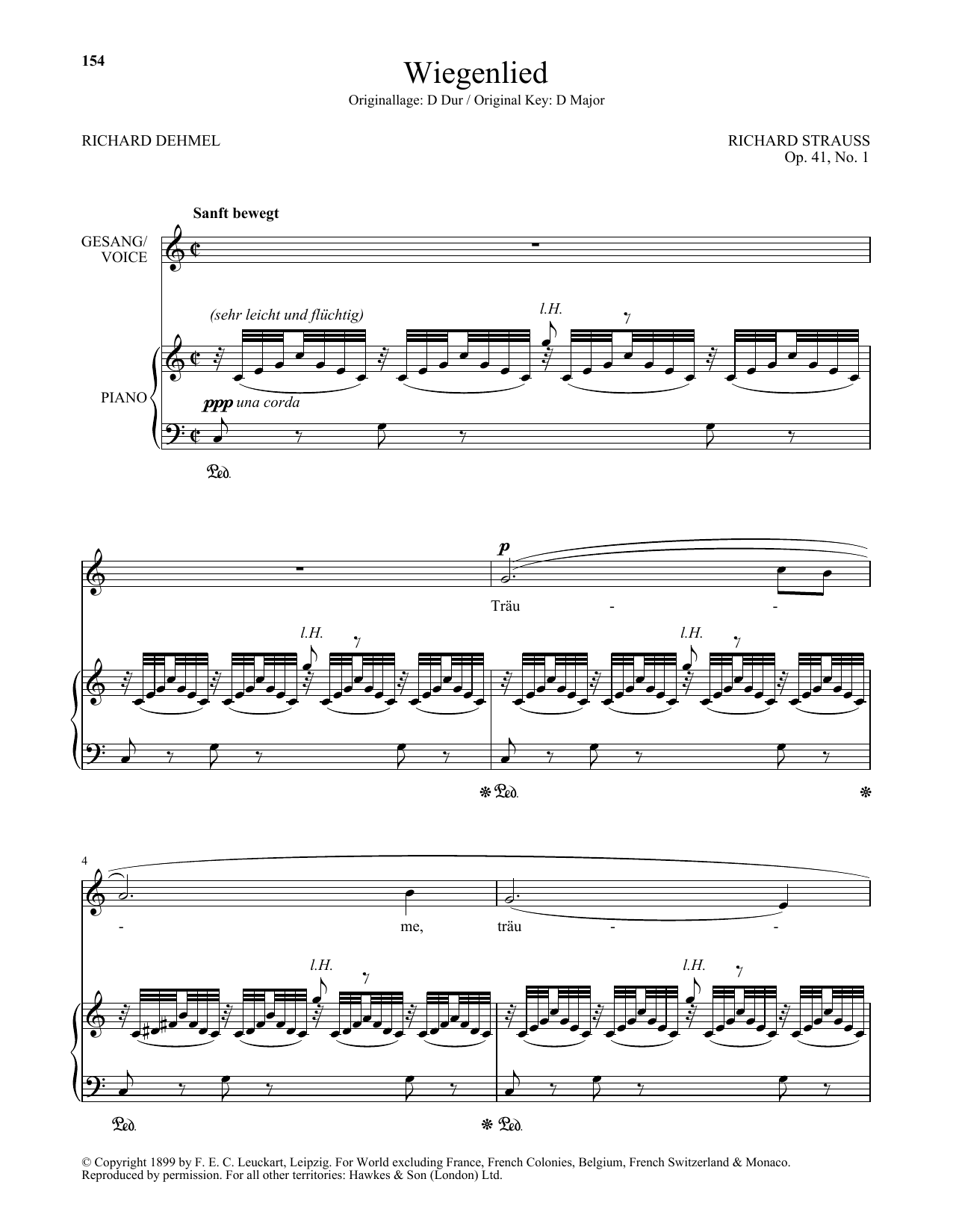 Learn to play Richard Strauss Wiegenlied (Low Voice) sheet music for Piano & Vocal in minutes. Price: 7.8900$ Richard Strauss Wiegenlied (Low Voice) sheet music notes and chords arranged for Piano & Vocal