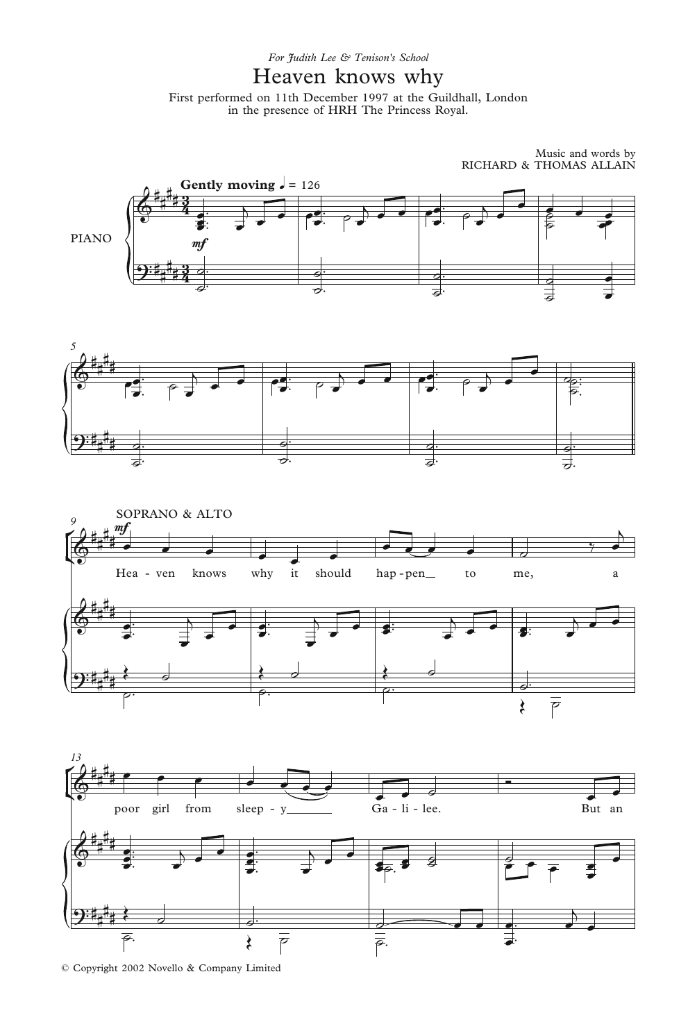 Learn to play Richard & Thomas Allain Heaven Knows Why sheet music for Piano, Vocal & Guitar Chords in minutes. Price: 7.8900$ Richard & Thomas Allain Heaven Knows Why sheet music notes and chords arranged for Piano, Vocal & Guitar Chords