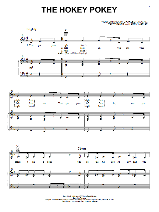 Richard Thompson The Hokey Pokey sheet music notes and chords. Download Printable PDF.