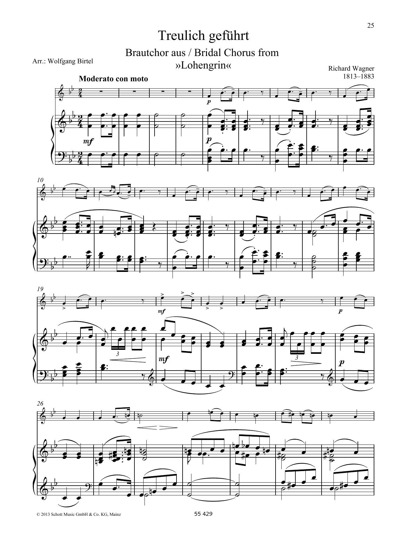 Learn to play Richard Wagner Treulich geführt sheet music for Woodwind Solo in minutes. Price: 4.4900$ Richard Wagner Treulich geführt sheet music notes and chords arranged for Woodwind Solo