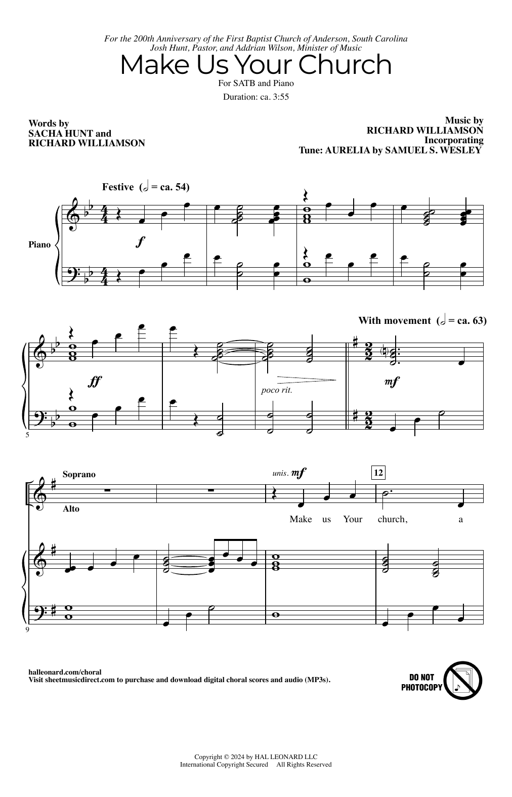 Learn to play Richard Williamson and Sacha Hunt Make Us Your Church sheet music for SATB Choir in minutes. Price: 3.9900$ Richard Williamson and Sacha Hunt Make Us Your Church sheet music notes and chords arranged for SATB Choir