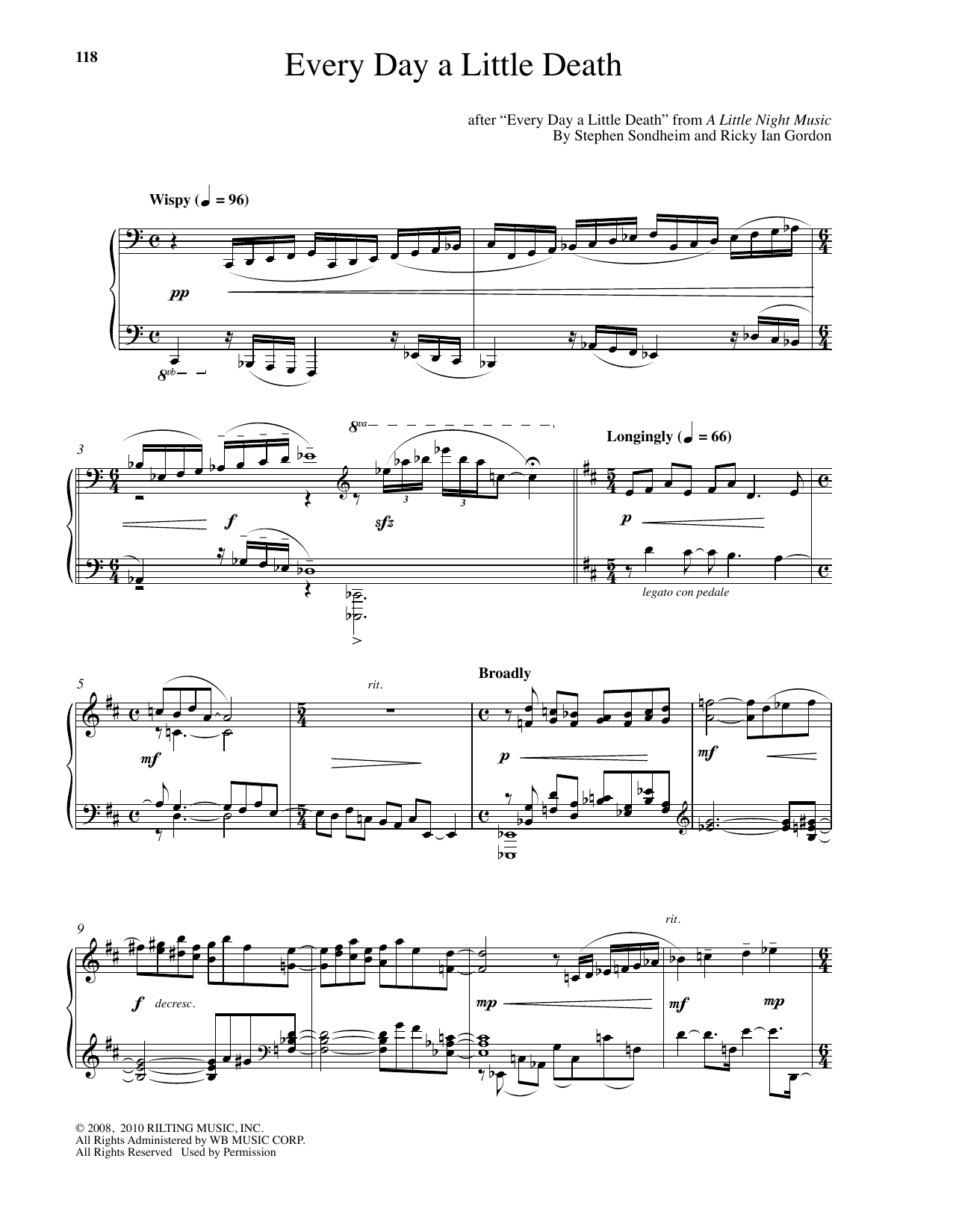 Learn to play Ricky Ian Gordon Every Day A Little Death sheet music for Piano Solo in minutes. Price: 7.8900$ Ricky Ian Gordon Every Day A Little Death sheet music notes and chords arranged for Piano Solo