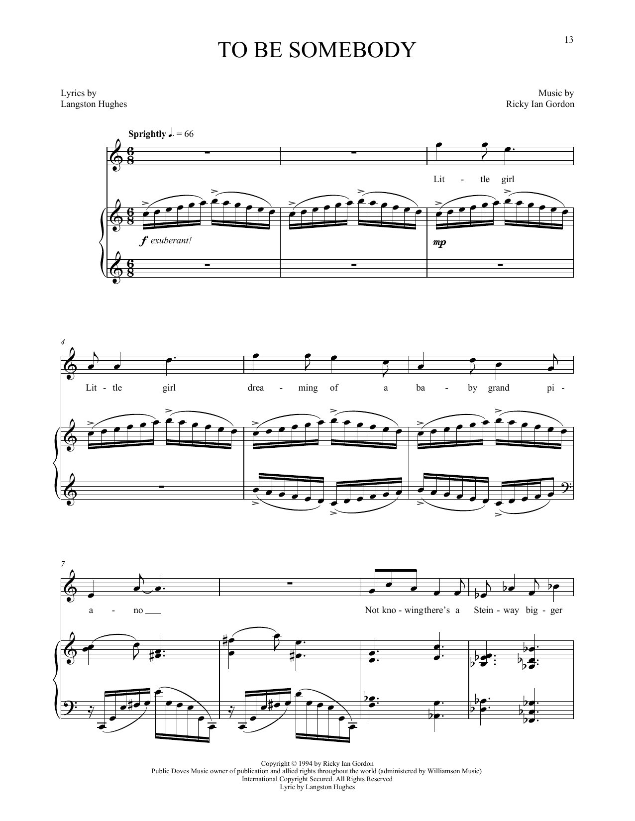 Ricky Ian Gordon To Be Somebody sheet music notes and chords. Download Printable PDF.