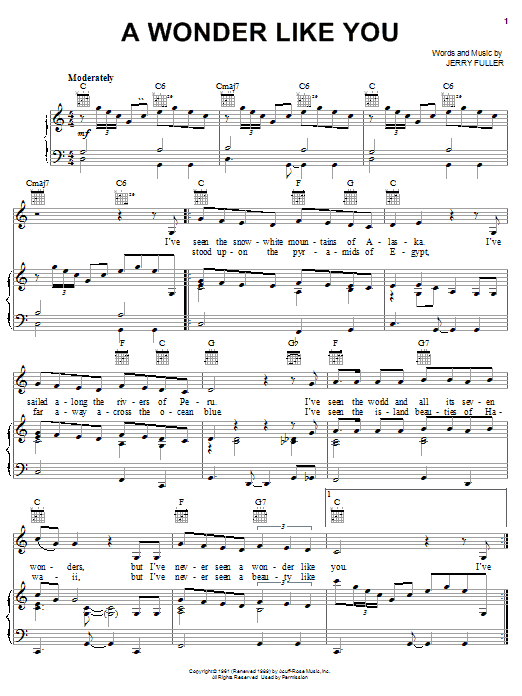 Learn to play Ricky Nelson A Wonder Like You sheet music for Piano, Vocal & Guitar Chords (Right-Hand Melody) in minutes. Price: 7.8900$ Ricky Nelson A Wonder Like You sheet music notes and chords arranged for Piano, Vocal & Guitar Chords (Right-Hand Melody)
