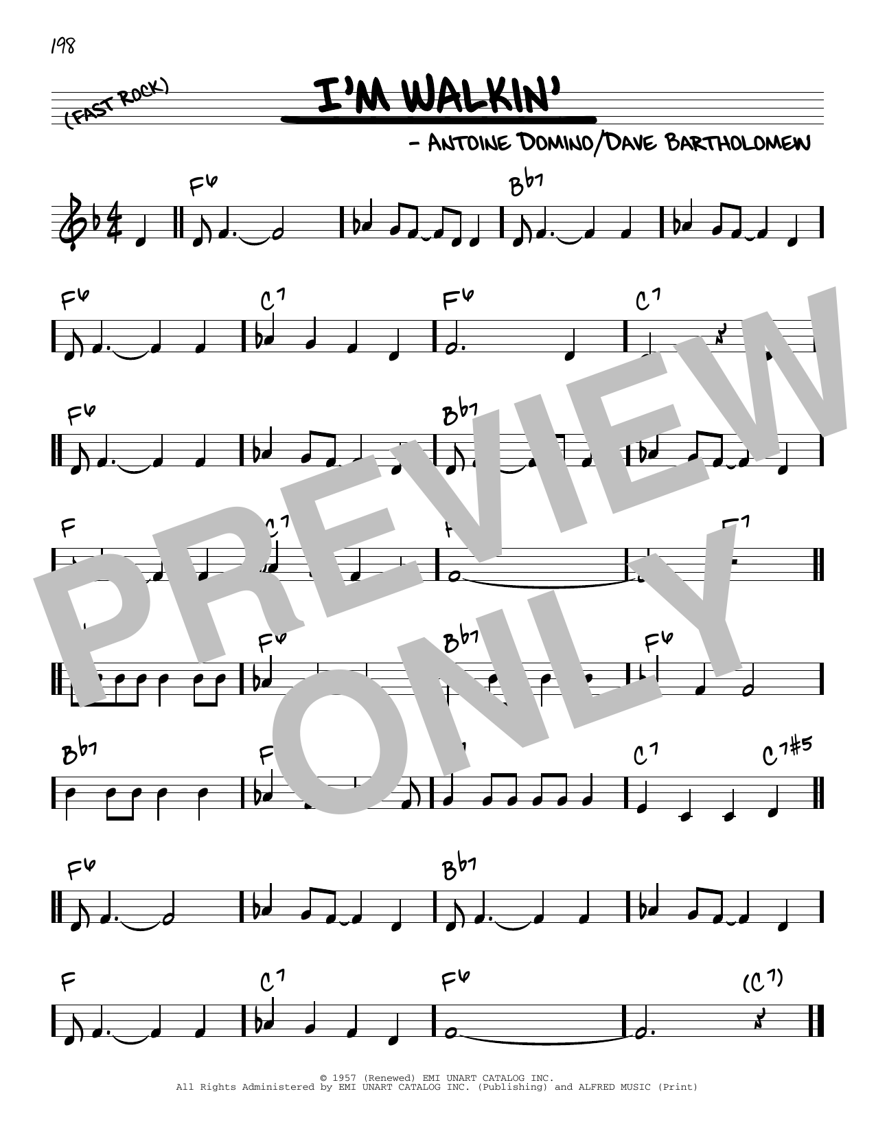 Ricky Nelson I'm Walkin' sheet music notes and chords. Download Printable PDF.