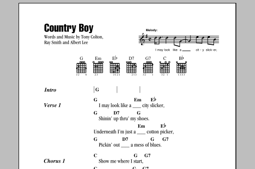 Ricky Skaggs Country Boy sheet music notes and chords. Download Printable PDF.