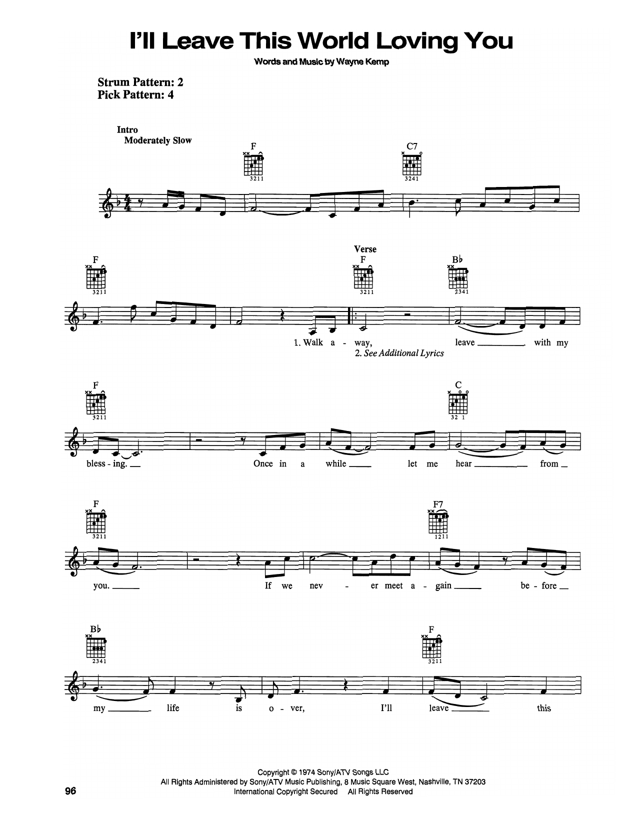 Learn to play Ricky Van Shelton I'll Leave This World Loving You sheet music for Easy Guitar in minutes. Price: 5.9900$ Ricky Van Shelton I'll Leave This World Loving You sheet music notes and chords arranged for Easy Guitar
