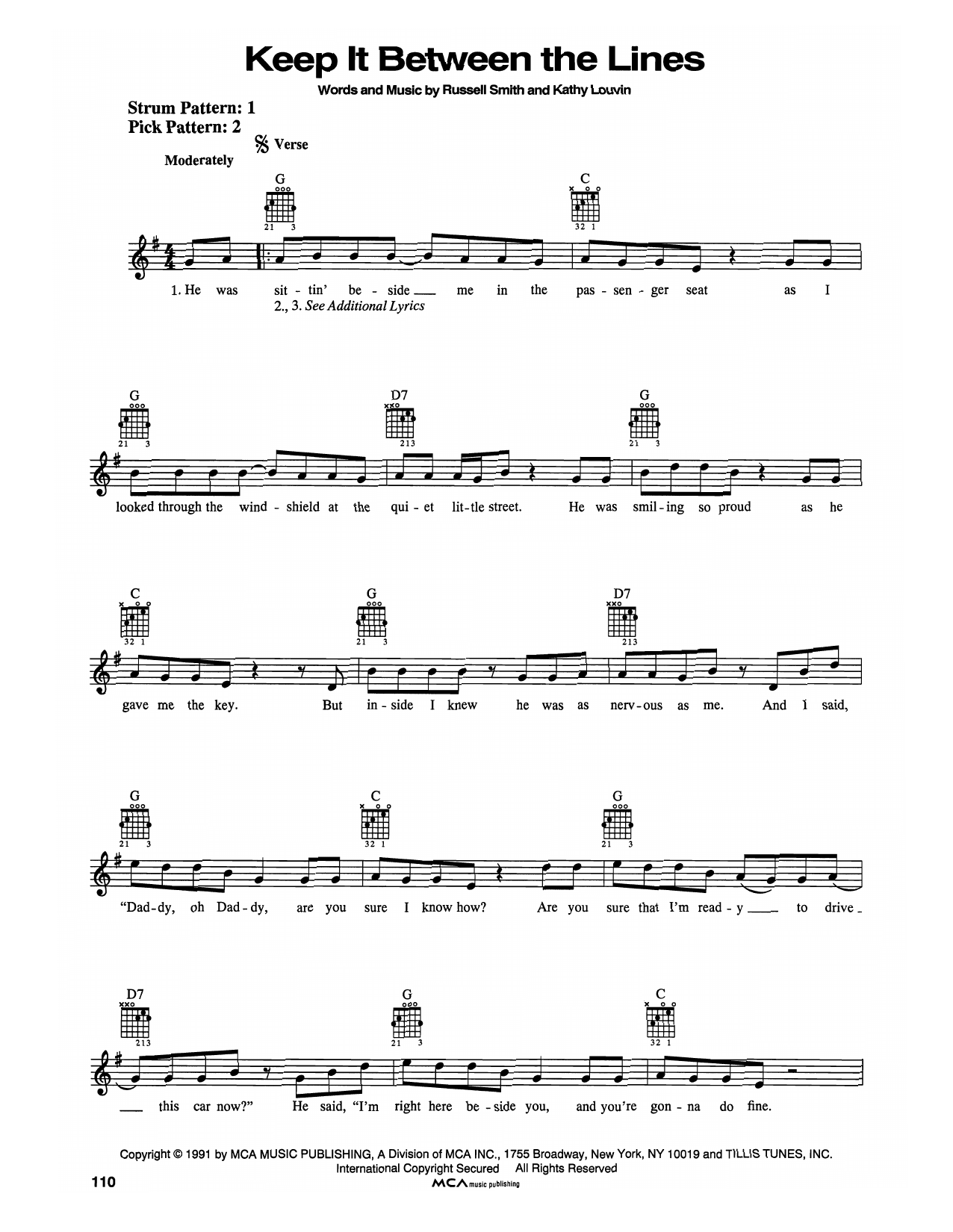 Ricky Van Shelton Keep It Between The Lines sheet music notes and chords. Download Printable PDF.