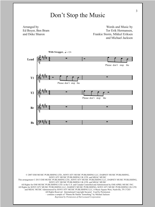 Rihanna Don't Stop The Music (arr. Deke Sharon) sheet music notes and chords. Download Printable PDF.