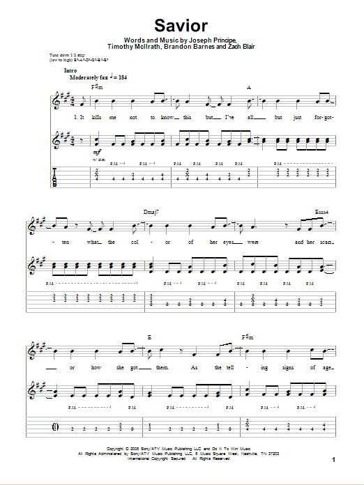 Rise Against Savior sheet music notes and chords. Download Printable PDF.