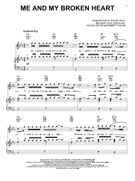 Rixton Me And My Broken Heart sheet music notes and chords. Download Printable PDF.