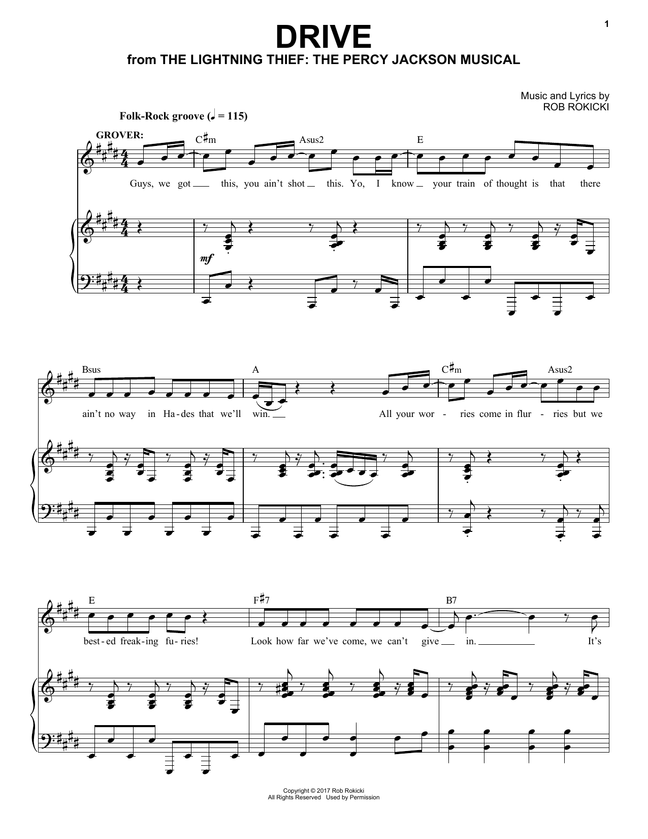 Rob Rokicki Drive (from The Lightning Thief: The Percy Jackson Musical) sheet music notes and chords. Download Printable PDF.