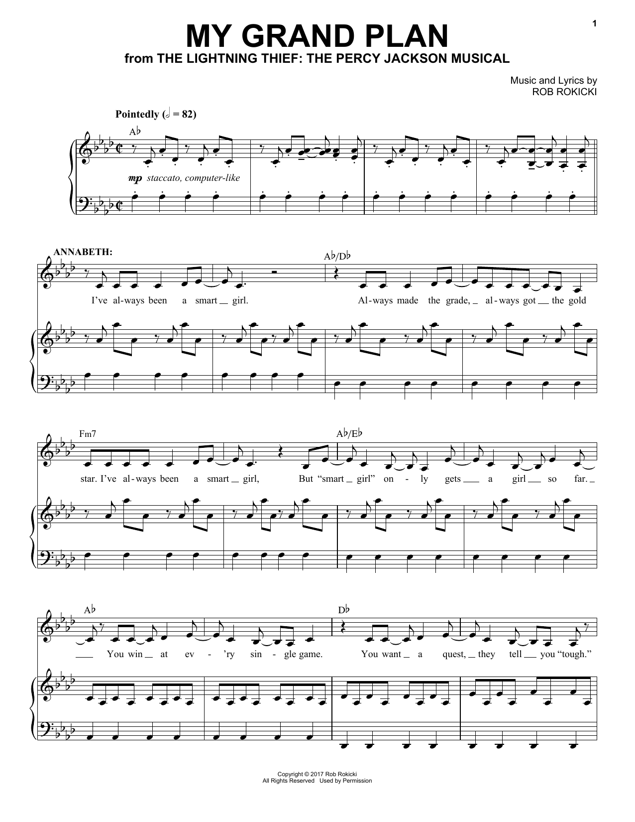 Rob Rokicki My Grand Plan (from The Lightning Thief: The Percy Jackson Musical) sheet music notes and chords. Download Printable PDF.