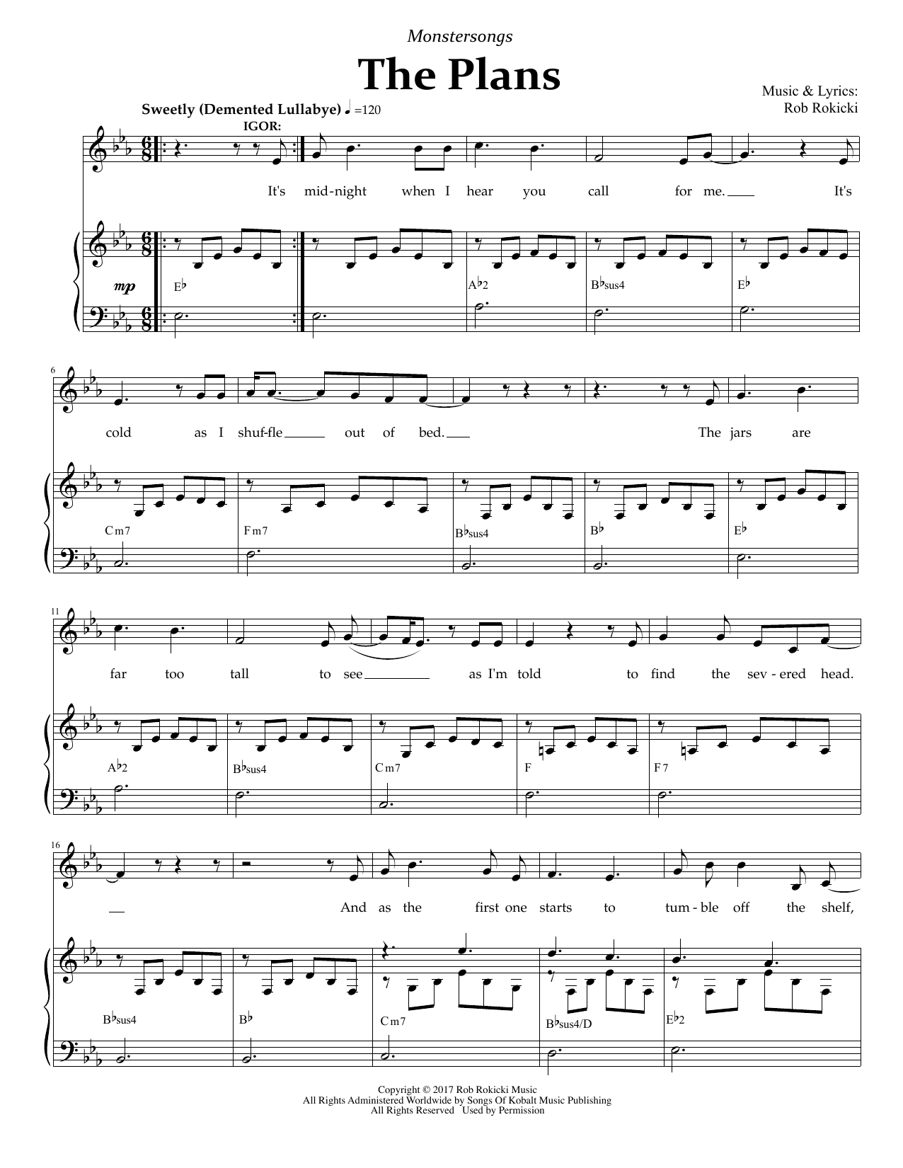 Rob Rokicki The Plans (from Monstersongs) sheet music notes and chords. Download Printable PDF.